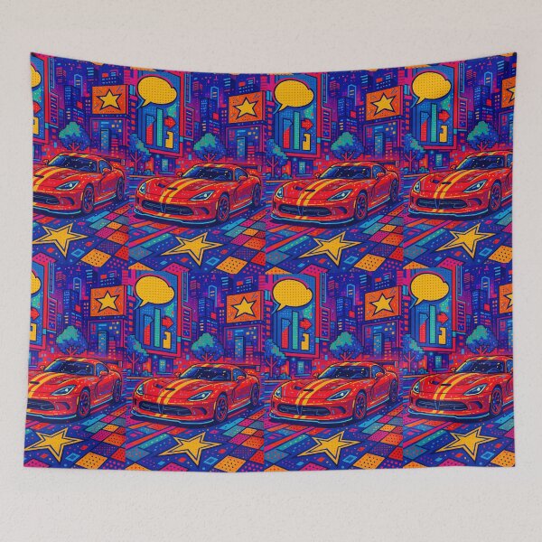 Item preview, Neon Racing Car Dazzles on City Streets designed and sold by RevUpDesign.