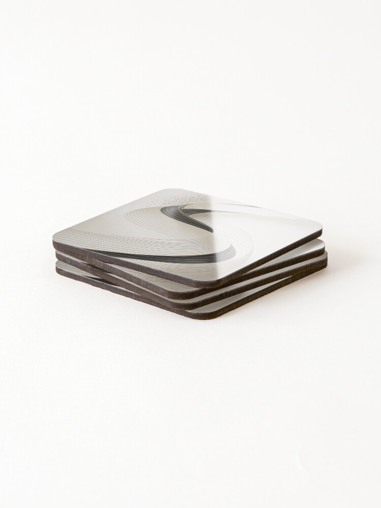 Thumbnail 4 of 5, Coasters (Set of 4), Dynamic Ribbon Abstract designed and sold by ShadowAndSlate.