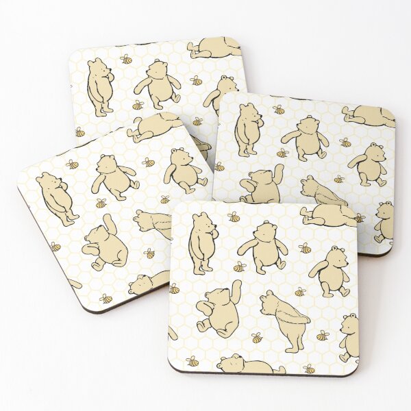 Item preview, Classic Pooh and Bees on Soft Yellow Honeycomb designed and sold by KrisInStitches.