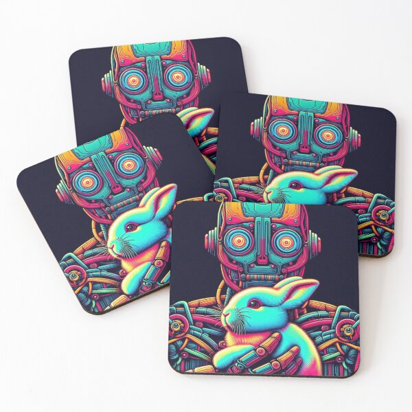 Item preview, Robot and cute bunny  designed and sold by Dogandesighn.