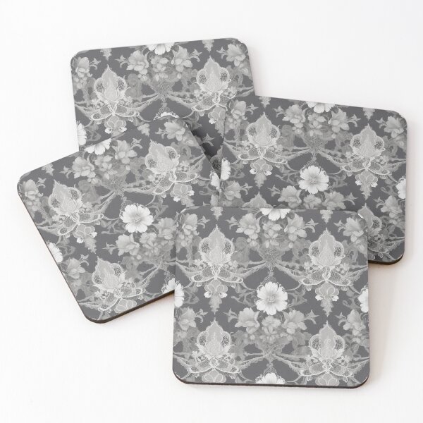 Item preview, Gothic Victorian Lace Pattern – White, Ivory & Gray Romantic Design designed and sold by dreamparlor.