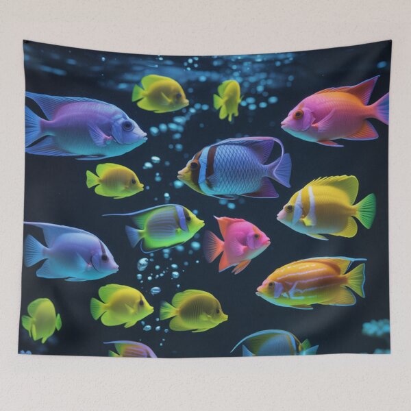 Item preview, Underwater Neon Fish In Dark Aquarium designed and sold by signshirtz.