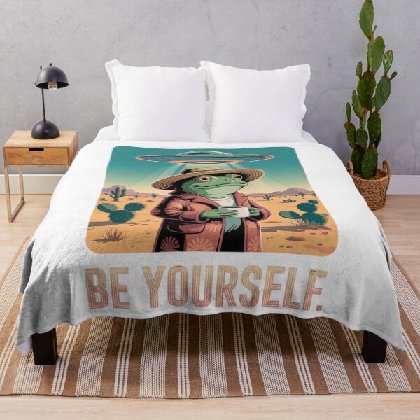 Item preview, Be Yourself – Frog in Desert with UFO | Vintage Retro Graphic Tee designed and sold by ARTReMi.