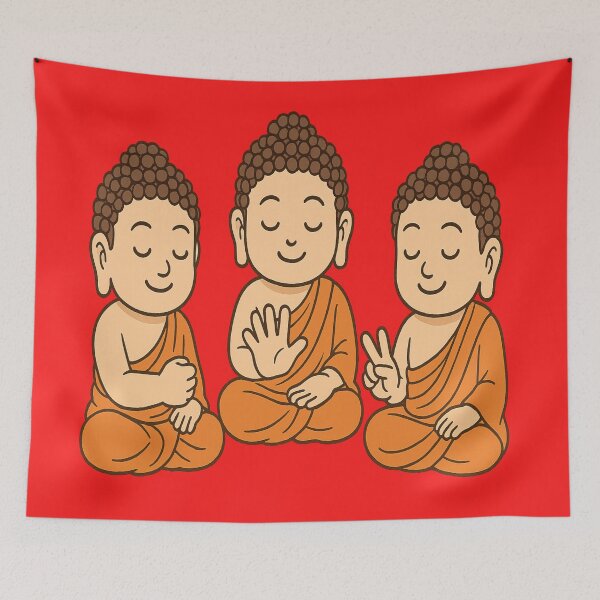 Item preview, Buddha monks rock paper scissors designed and sold by JamesDunican.