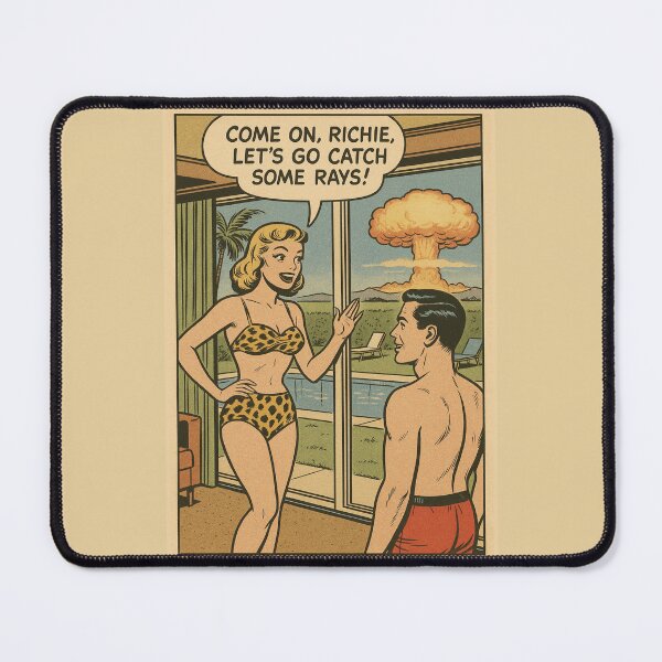 Item preview, 1950s Bikini Woman Catch Some Rays Atomic Bomb Comic Joke designed and sold by Maljonic.