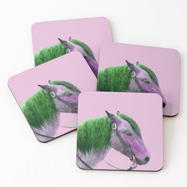 Item preview, Pony horse head & reins in pink purple green. designed and sold by MYTOPSHELF.