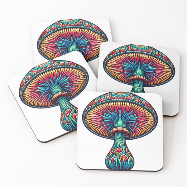 Aperçu de l'œuvre Autocollant pour t-shirt champignon psychédélique créée et vendue par Travelcases.
