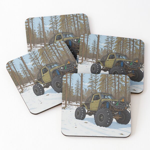 Item preview, Cartoon Toyota Off‑Road Truck in Snowy Fores designed and sold by TrailThrottleCo.