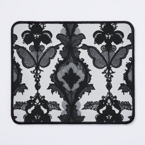 Item preview, Black Victorian Lace Pattern on Gray – Gothic Romantic Design designed and sold by dreamparlor.