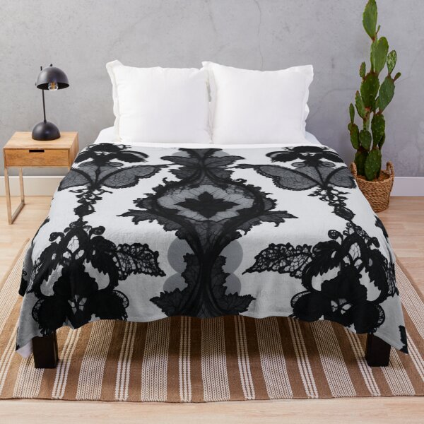 Item preview, Black Victorian Lace Pattern on Gray – Gothic Romantic Design designed and sold by dreamparlor.