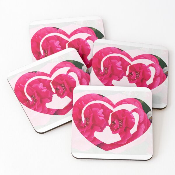 Item preview, You and me heart shape inside portrait with red flower designed and sold by wallartofmio.