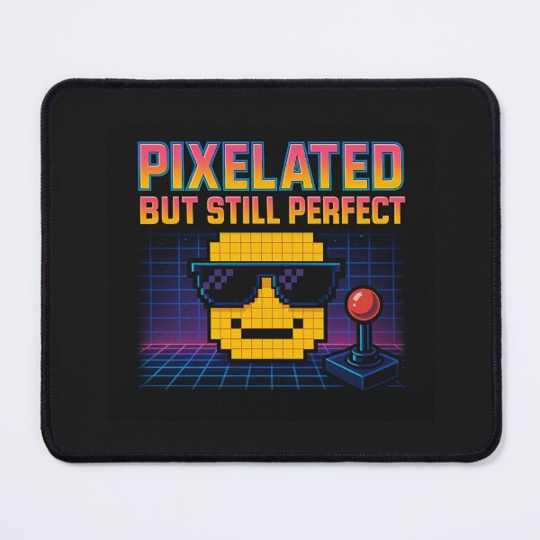 Item preview, Retro Pixel Smiley Face with Sunglasses and Joystick – Vintage Gaming Quote for Bold Arcade Style designed and sold by myfavoritesm4.