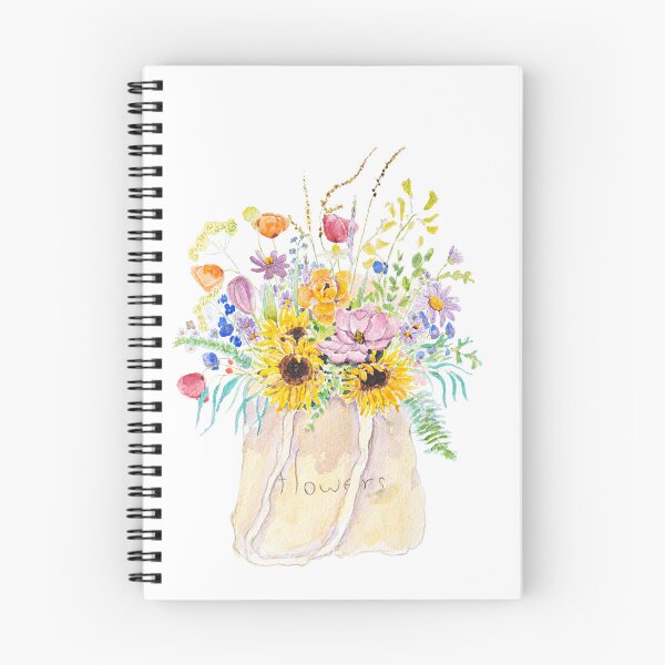Item preview, Acuarela pintada a mano: una bolsa de flores de verano. designed and sold by SelenePaintings .