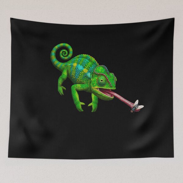 Item preview, Green Chameleon with Long Tongue designed and sold by TeeARTHY.