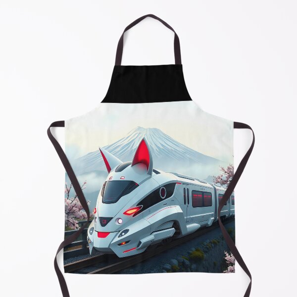 Item preview, Futuristic Cat-Eared Train – Photoreal Sakura Mountain Scene designed and sold by EmeraldeaArt.