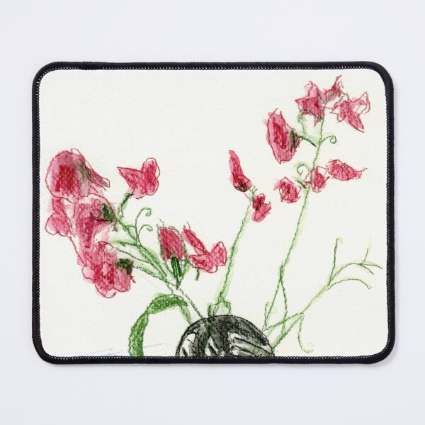 Item preview, Perennial Sweet Pea Floral Shadow Art in Watercolour Pencils designed and sold by LymphomaLass.