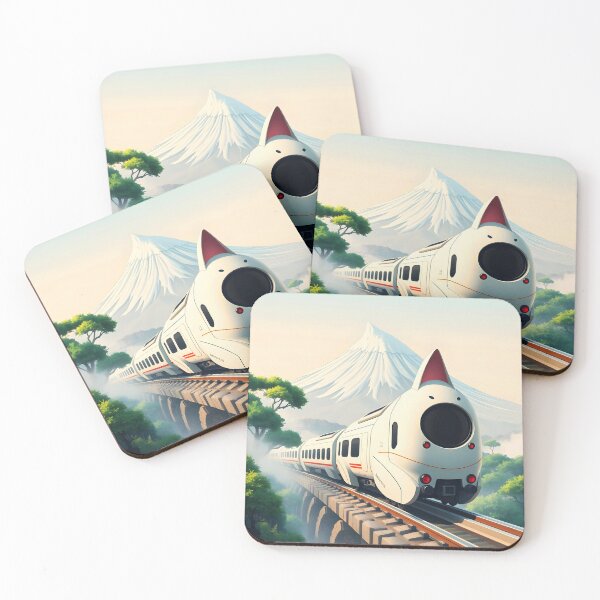 Item preview, Futuristic Train Emerging from Fog – Anime-Inspired Mountain Landscape designed and sold by EmeraldeaArt.