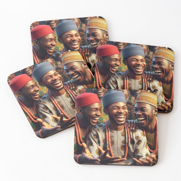 Artikelvorschau, Nahaufnahme von afrikanischen nigerianischen glücklichen Igbo-Männern entworfen und verkauft von Adanne Chukwudi.