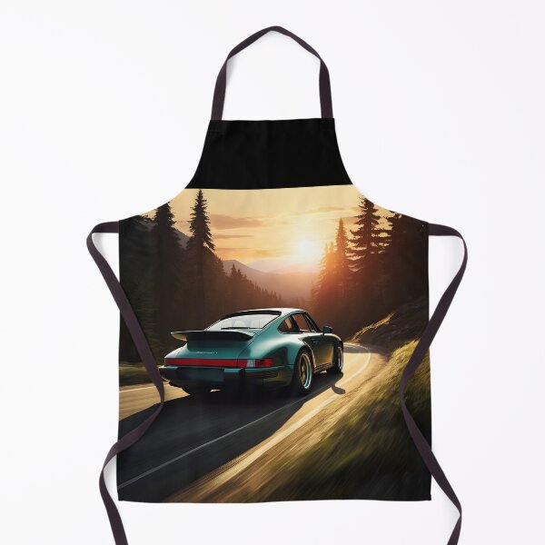 Item preview, Teal Blue Sports Car at Sunset – Forest Curve Motion Art designed and sold by EmeraldeaArt.