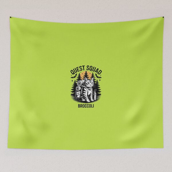 Item preview, “Adventure Cat T-Shirt | Quest Squad Broccoli | Hiking Camping Nature Lover Tee” designed and sold by dortmond.