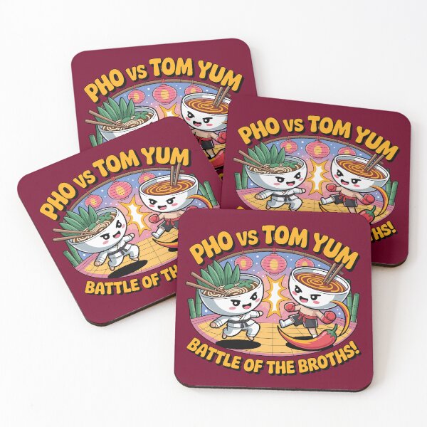 Item preview, Asian Noodle Fight - Pho VS Tom Yum - Funny designed and sold by Danh Style.