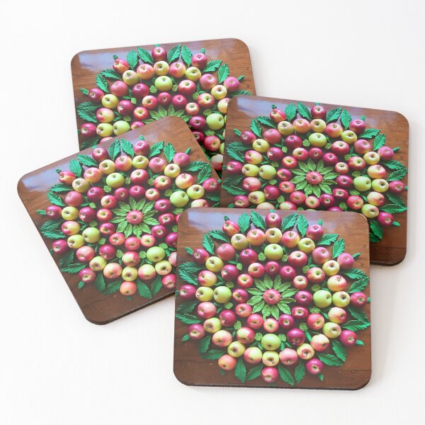 Item preview, Apple and Leaf Mandala on Wood – Nature Circle Photo Art designed and sold by EmeraldeaArt.