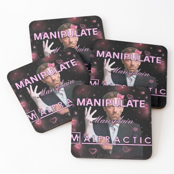 Item preview, House M.D. Manipulate Mansplain Malpratice Black Background designed and sold by Mini-Flags.