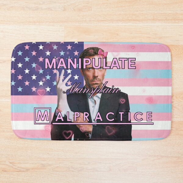 Item preview, House M.D. Manipulate Mansplain Malpratice Trans American Flag designed and sold by Mini-Flags.