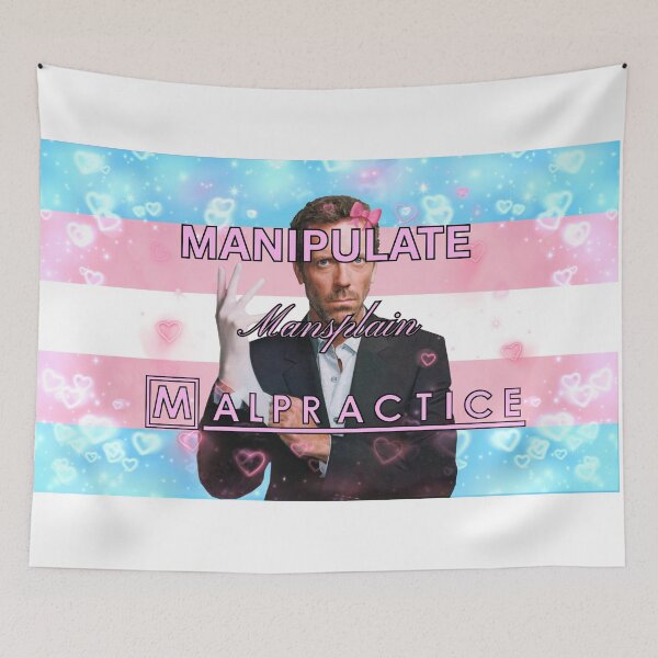 Item preview, House M.D. Manipulate Mansplain Malpratice Hearts Trans Flag designed and sold by Mini-Flags.
