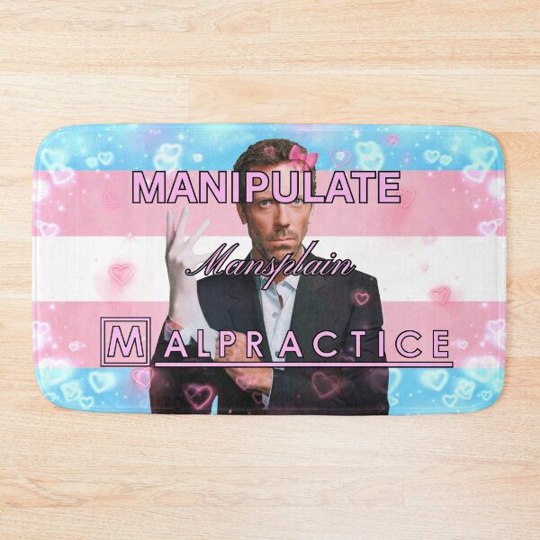 Item preview, House M.D. Manipulate Mansplain Malpratice Hearts Trans Flag designed and sold by Mini-Flags.