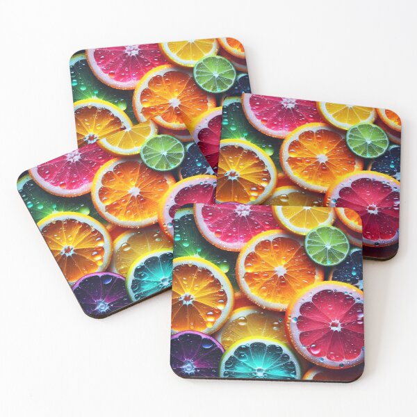 Item preview, Vibrant Citrus Slices Close-Up – Colorful Orange, Grapefruit, Lime with Drops designed and sold by EmeraldeaArt.