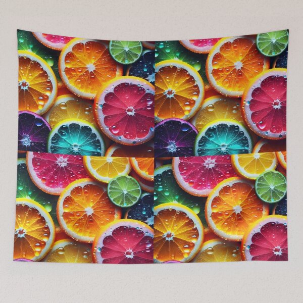 Item preview, Vibrant Citrus Slices Close-Up – Colorful Orange, Grapefruit, Lime with Drops designed and sold by EmeraldeaArt.