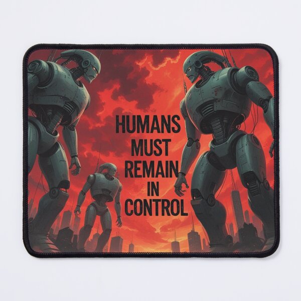 Item preview, Humans Must Remain in Control – AI Robot vs. Humanity Epic Battle designed and sold by smitke.