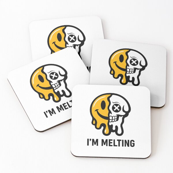 Item preview, Smiling face melting into skeleton - contemporary art design designed and sold by AliKwStore.