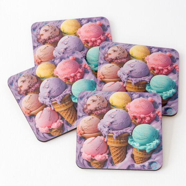 Item preview, Pastel Gelato Cones Scoops – Sweet Girly Aesthetic Dessert Art designed and sold by EmeraldeaArt.
