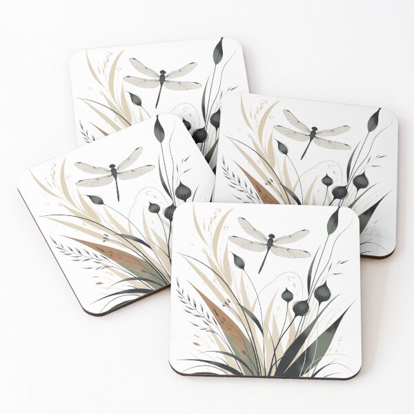 Item preview, Whispers of the Meadow – Dragonfly & Wild Grasses designed and sold by Skaduveldt.