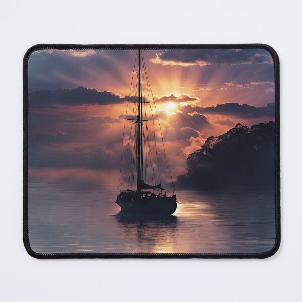 Item preview, Nautical Sailboat Beautiful Sun in Clouds Smooth Water designed and sold by Stephanie Laird.