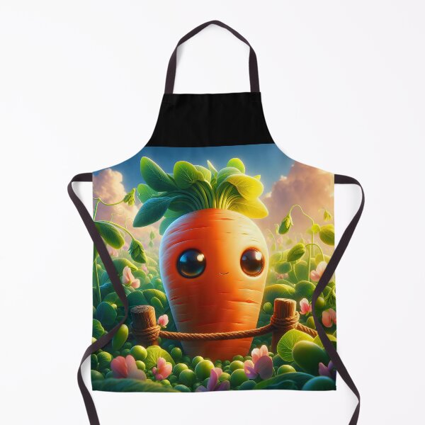 Item preview, Kawaii Carrot in Garden – Cute Sunset Cartoon Digital Art designed and sold by EmeraldeaArt.