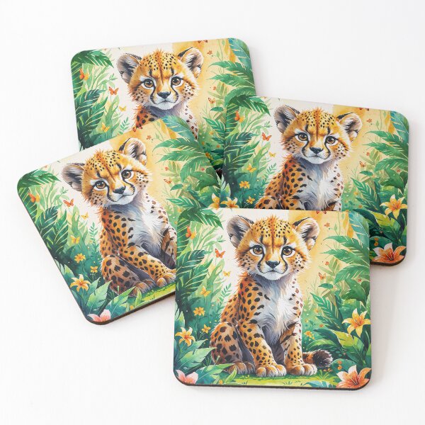 Item preview, Jungle Cheetah Cub Watercolor  designed and sold by elissiart.