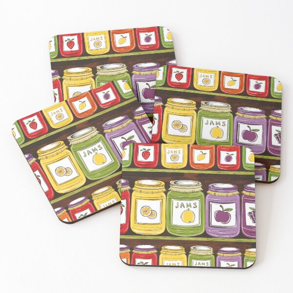 Item preview, Jam Jar Pantry Pattern – Illustrated Kitchen Shelves Design designed and sold by EmeraldeaArt.