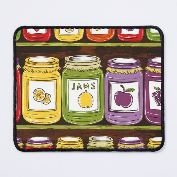 Item preview, Jam Jar Pantry Pattern – Illustrated Kitchen Shelves Design designed and sold by EmeraldeaArt.