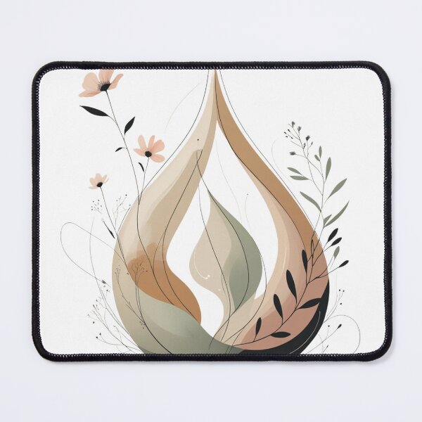 Item preview, Teardrop Flame – Abstract Botanical Symbol in Earthy Tones designed and sold by Skaduveldt.