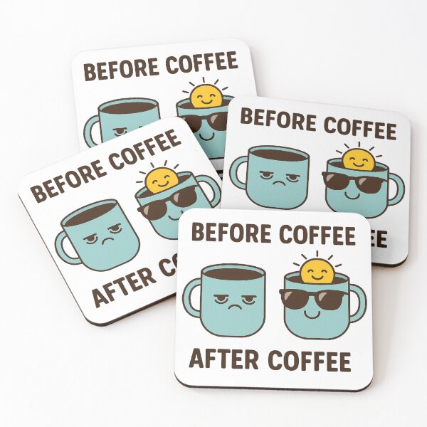 Item preview, Before Coffee / After Coffee – Funny Caffeine Mood Design designed and sold by ToonyTeez.
