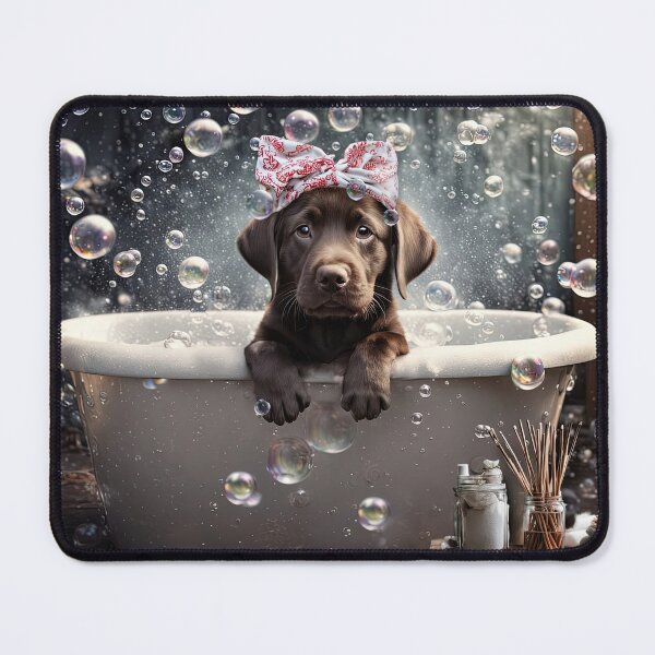 Item preview, Spa Day for A Chocolate Labrador Cute Puppy Bubble Bath designed and sold by Stephanie Laird.