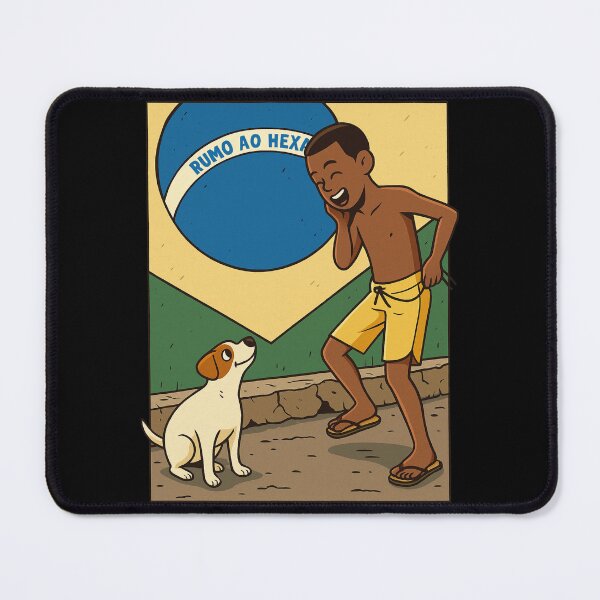 Item preview, Sticker Brazil Street Vibes Cartoon Tee – Art with Dog & Boy designed and sold by DanniJordan.