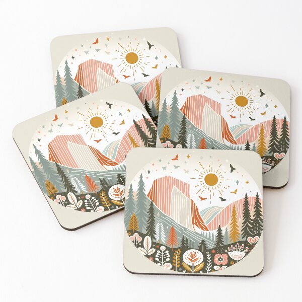 Artikelvorschau, Yosemite Half Dome Landschaft - Skandinavische Volkskunst von heidiannemorris © entworfen und verkauft von FOLK ART FUSION.