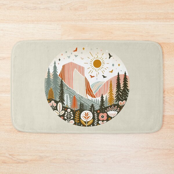 Item preview, Yosemite Half Dome Landscape - Scandinavian Folk Art by heidiannemorris © designed and sold by FOLK ART FUSION by heidiannemorris.