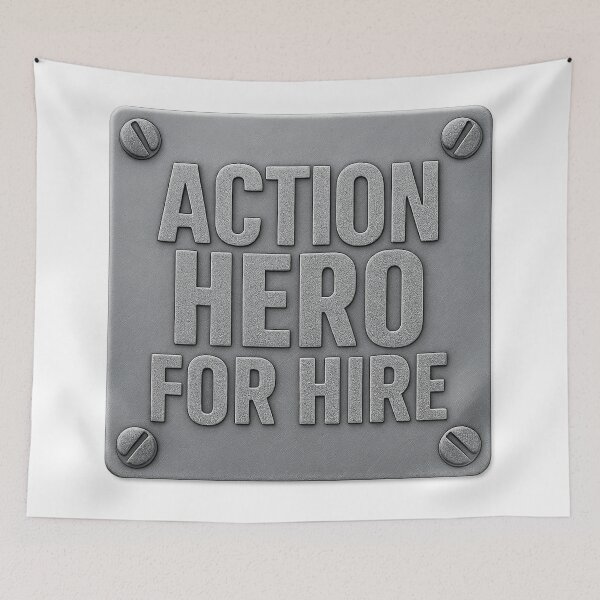 Item preview, Action Hero For Hire Tshirt Logo designed and sold by Action Heroes Stuff.