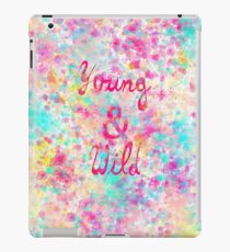 Girly neon Pink Teal Abstract Splatter Typography iPad Case/Skin