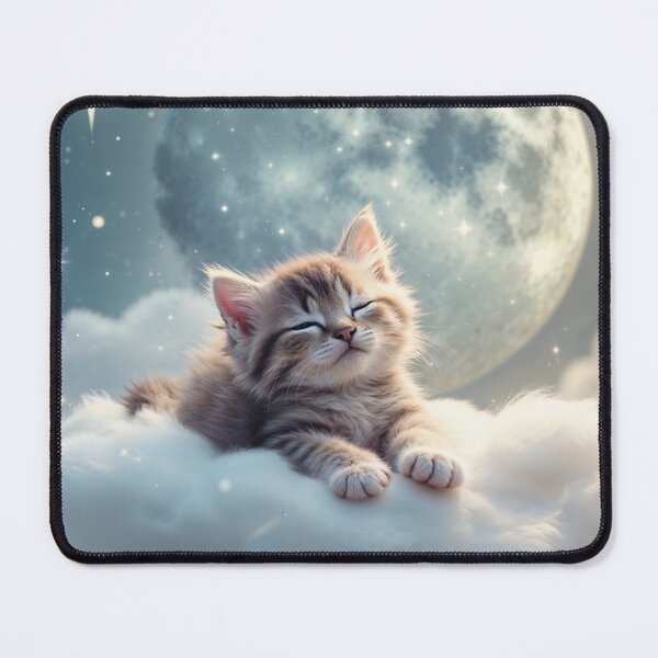Item preview, Enchanted Starlit Kitten Slumber Under the Full Moon designed and sold by elissiart.